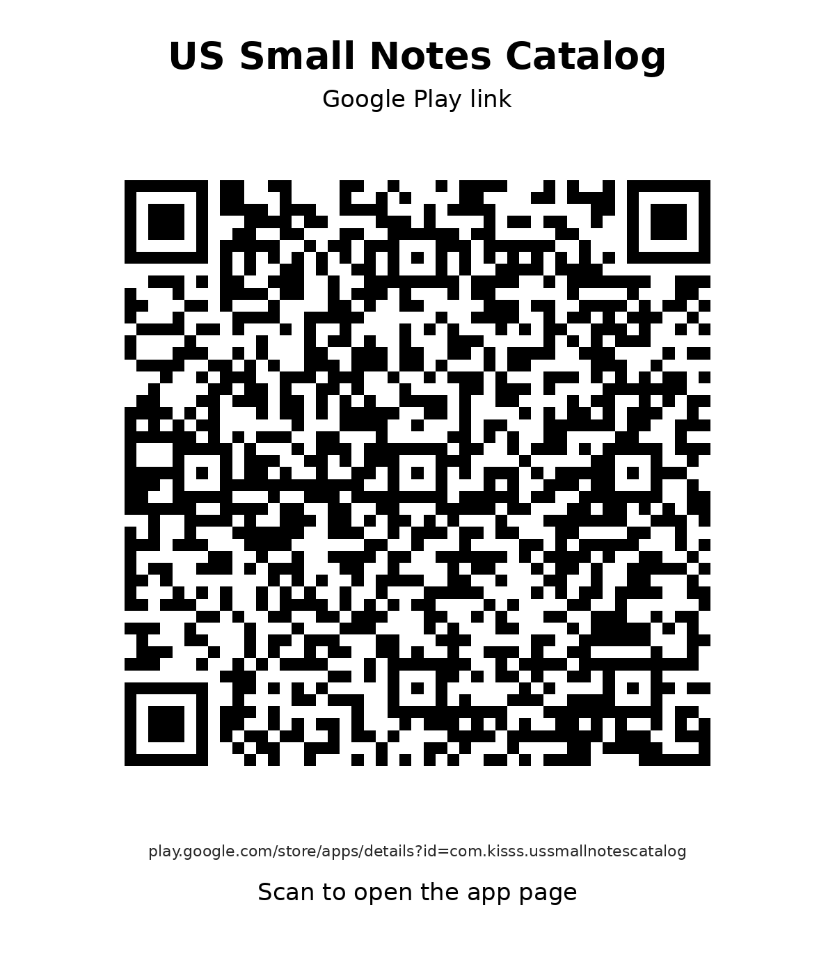 QR code for US Small Notes Catalog on Google Play